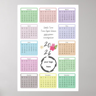 2026 Zakelijke Kalender Met Uw Logo , Kleurrijk M Poster