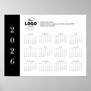 2026 Zakelijke Logo Voljaar Muurkalender Poster