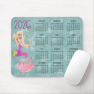 2026 Zeemeermin Bureaubladkalender Muismat