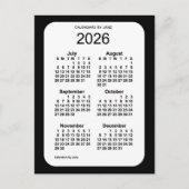 2026 Zwarte 6-maandenkalender van Janz Briefkaart (Voorkant)