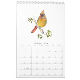 2026Achtertuin Vogels in Waterverf Kalender