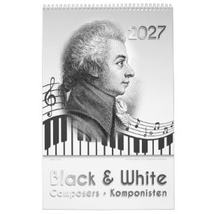 2027, 12 Componistenportretten in "Zwart & Wit" Kalender