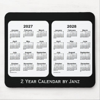 2027-2028 2 jaar zwart-wit agenda van Janz Muismat