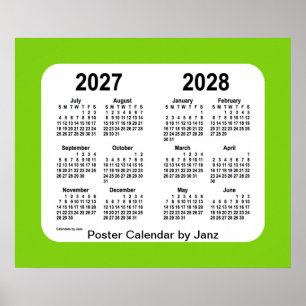 2027-2028 Gele groene schoolagenda van Janz Poster