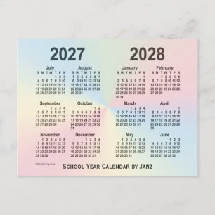 2027-2028 Rainbow Cloud School Agenda van Janz Briefkaart
