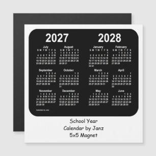 2027-2028 Schoolkalender voor zwart-wit door Janz