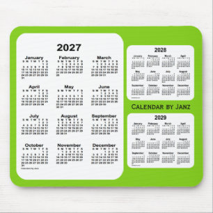 2027-2029 Geel groen 3 jaar agenda van Janz Muismat