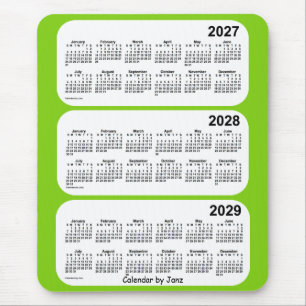 2027-2029 Geel groen 3 jaar agenda van Janz Muismat