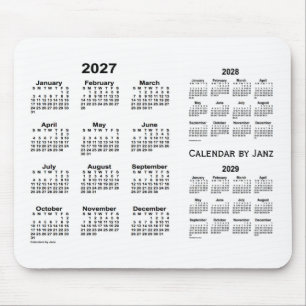 2027-2029 Witte agenda van 3 jaar van Janz Muismat