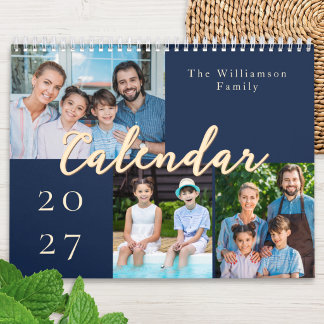 2027 Aangepaste gezelfgemaakte foto-agenda Kalender