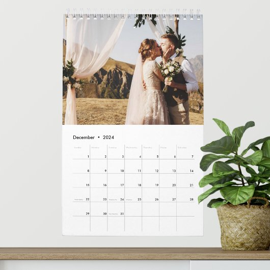 2027 Aangepaste Trouwfoto Chic Script Kalender