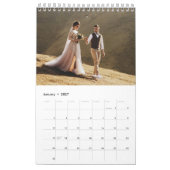 2027 Aangepaste Trouwfoto Chic Script Kalender (Jan 2027)