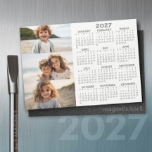 2027 Agenda - 3 Foto's - Basic Grey Witte Magneet