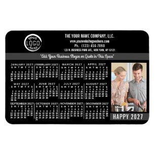 2027 Agenda Aangepaste Zakelijke Logo Naam Foto Zw Magneet
