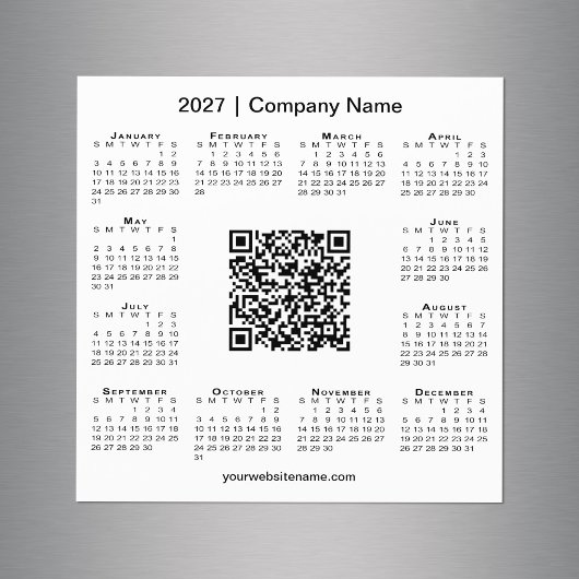 2027 Agenda Aangepaste Zakelijke QR Code Witte Mag