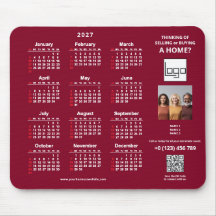 2027 Agenda Bedrijfslogo QR-code Bourgondische Fot