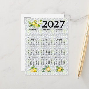 2027 Agenda Citroenen Italiaanse Mediterrane Tegel Briefkaart