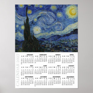 2027 Agenda, Groot, Sterrennacht / Van Gogh Poster