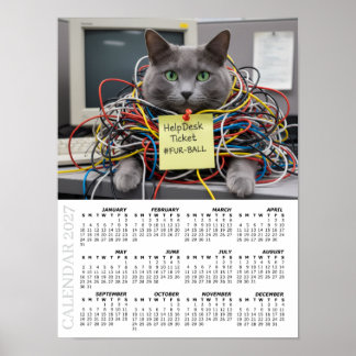 2027 Agenda, Helpdesk, IT - Kantoor Plezierkatten Poster