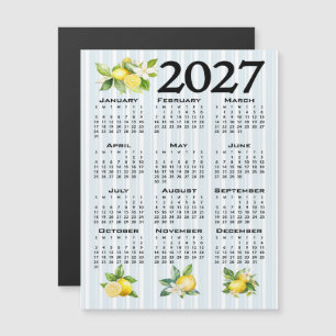 2027 Agenda Italiaanse stijl citroenen blauwe stre Magnetische Uitnodiging