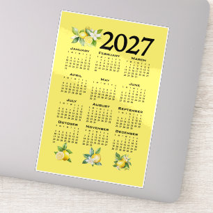 2027 Agenda Italiaanse Stijl Citroenen Geel Sticker