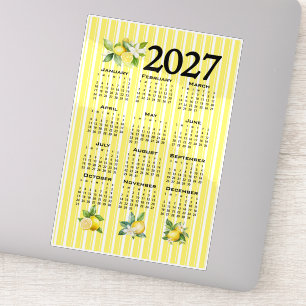 2027 Agenda Italiaanse stijl citroenen gele strepe Sticker