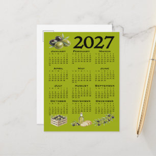 2027 Agenda, Mediterrane Olijven, Groen Briefkaart