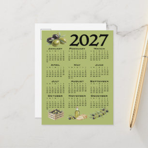 2027 Agenda, Mediterrane Olijven, Groen Briefkaart