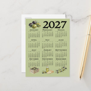 2027 Agenda, Mediterrane Olijven, Groen Briefkaart