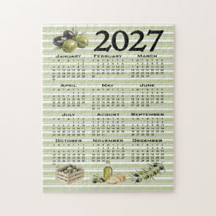 2027 Agenda, Mediterrane Olijven, Groene Strepen Legpuzzel