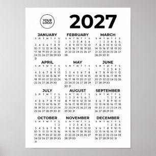 2027 Agenda Modern Zakelijk Corporate met Logo Poster