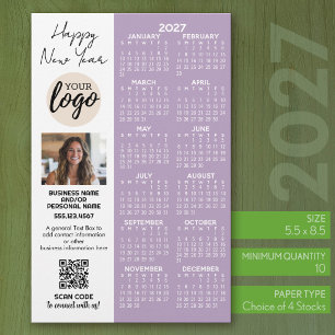 2027 Agenda voor kantoorlogo, QR-code, Foto Plus Briefpapier