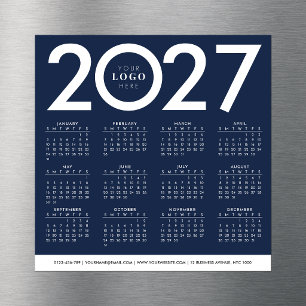 2027 Agenda Zakelijk Bedrijfslogo Marineblauw