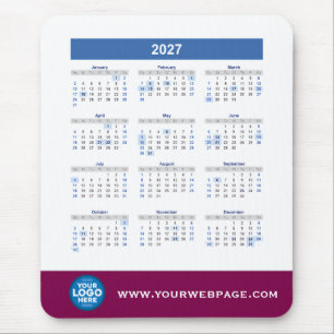 2027 Agenda Zakelijk Logo Muismat