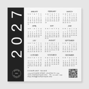 2027 Agenda Zwarte Tekst QR Code Bedrijfslogo
