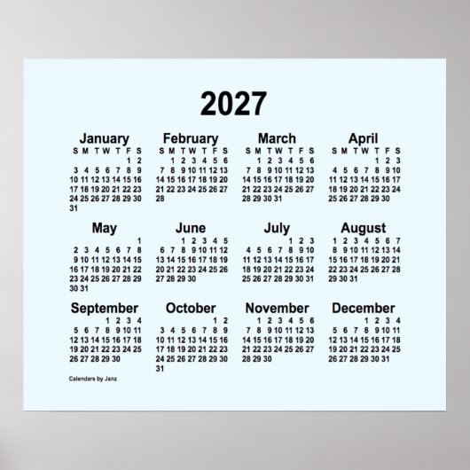 2027 Alice Blue Agenda van Janz Print (Voorkant)