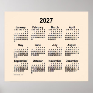 2027 Antiek witte agenda van Janz Print