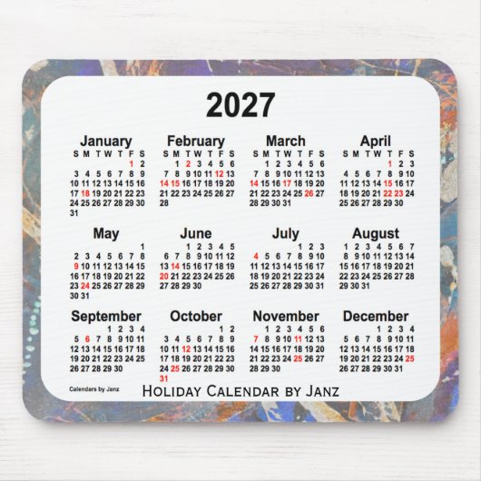 2027 Art Calendar van Janz Muismat (Voorkant)