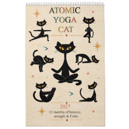 2027 Atomaire Kat Yoga Kalender | Mid-Century Mode