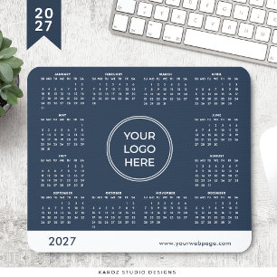 2027 Blau Business Logo Muismat Kalender