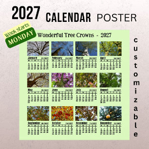 2027 Boomkroon Foto Agenda - Maandag Week Poster