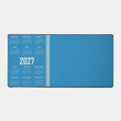 2027 Calendar, Greek Fret, Cosmic Latte on Blue (Recto)