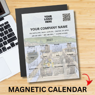 2027 Dock Water Magnet Kalender Zakelijk Logo QR