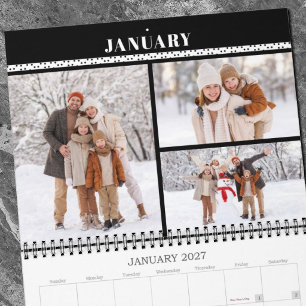 2027 eenvoudige moderne minimale familie foto coll kalender