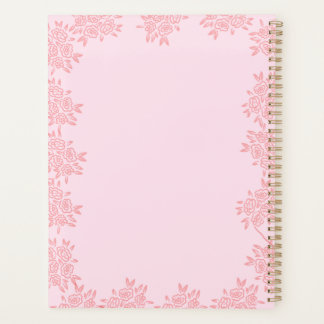 2027 Elegante Roze Bloemige Planner Met Harde Kaft