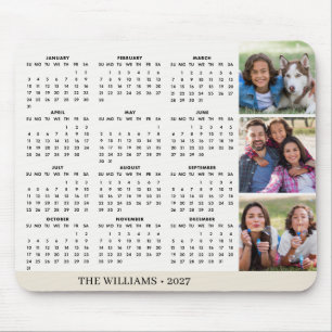 2027 Familie Foto Collage Muismat Kalender