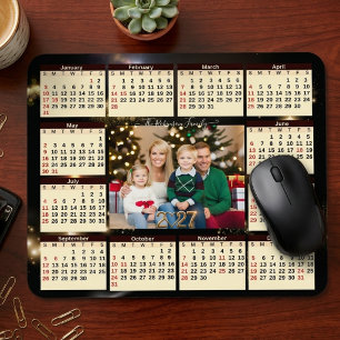 2027 Familie foto kalender nieuwjaar muismatten