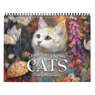 2027 Fantastische Katten 5 Fantasy Kunstkalender Kalender