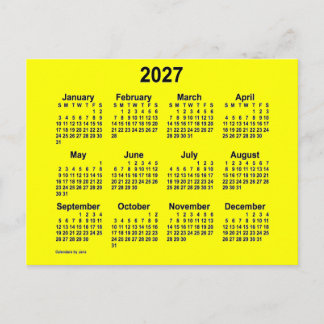 2027 Gele mini-kalender van Janz Briefkaart