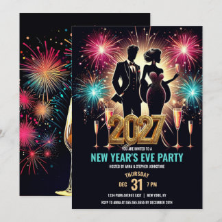 2027 Glamourieuze Oud en Nieuw-feest Vuurwerk Kaart